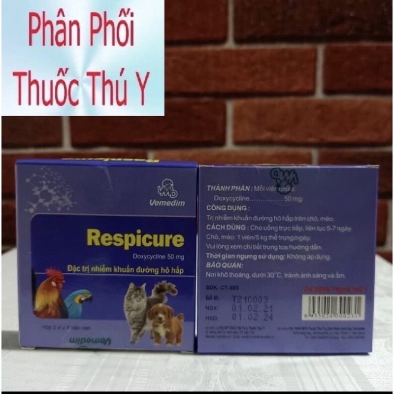 Viên uống trị ho, xổ mũi, hô hấp, viêm phổi ở chó mèo