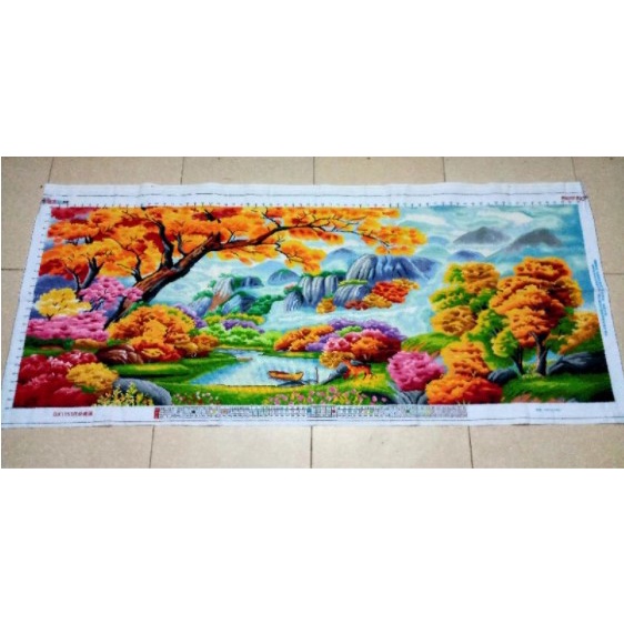 Tranh thêu phong cảnh DX1153 - cm , X1138 - cm EDB137 cm- tranh  chưa thêu