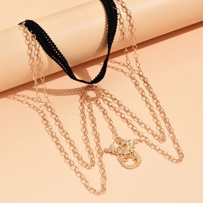 Youyo Dây Mắt Xích Ngắn Tua Rua Hình Rồng Phong Cách Gothic Harajuku Quyến Rũ Cho Nữ