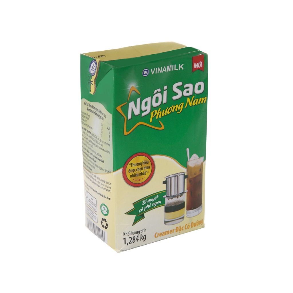 Sữa Đặc Có Đường Ngôi Sao Phương Nam Xanh Lá - Xanh Dương Hộp 1,284kg