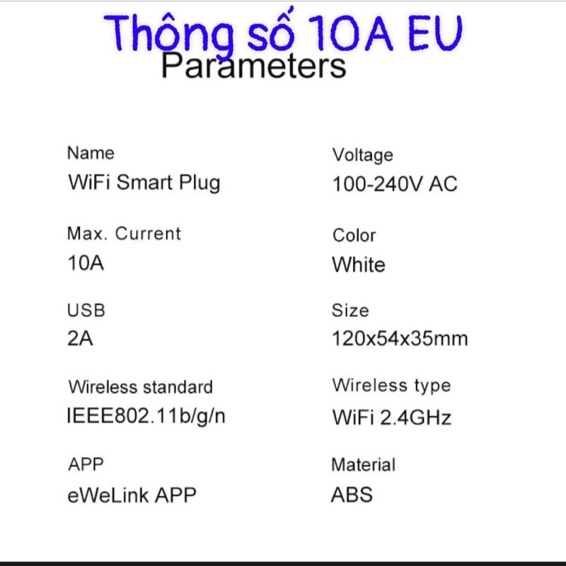 (APP FULL TIẾNG VIỆT) Ổ Cắm Wifi  Hẹn giờ Thông Minh App Ewelink 10A chuẩn US 3 chân, Work with Google & Alexa