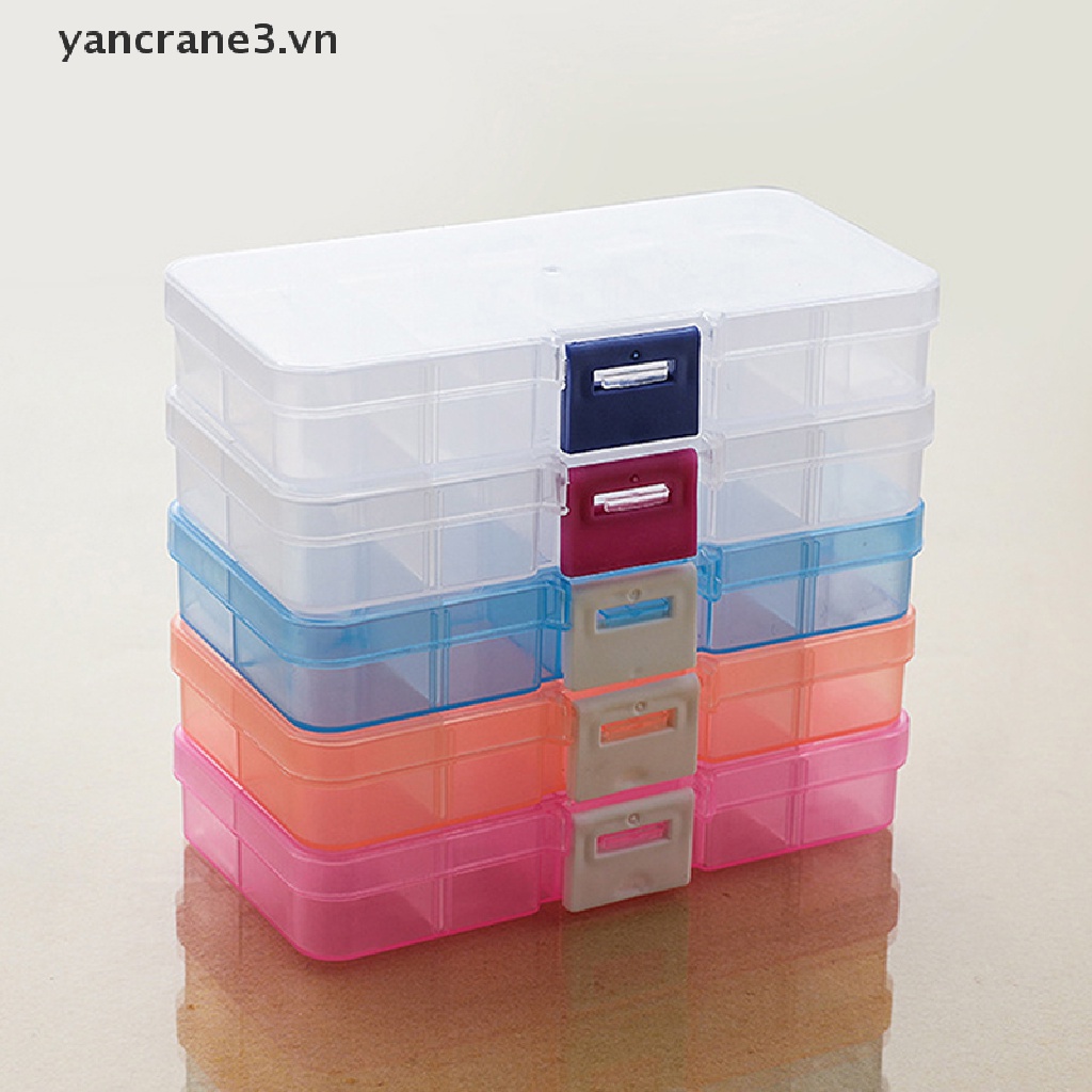Hộp Nhựa Trong Suốt Với 10 Ngăn Đựng Trang Sức Tiện Dụng