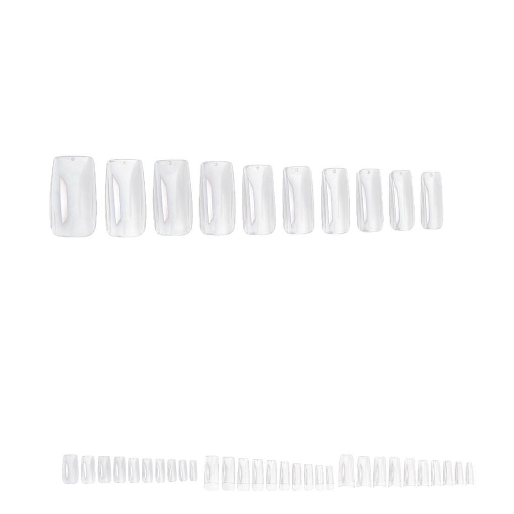Bộ 500 Móng Tay Giả Chất Liệu Nhựa Acrylic Màu Trong Suốt Dùng Trang Trí Móng Nghệ Thuật