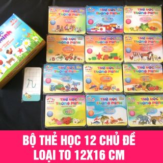 Bộ Thẻ học thông minh 12 chủ đề tặng kèm 1 bộ thẻ chữ số
