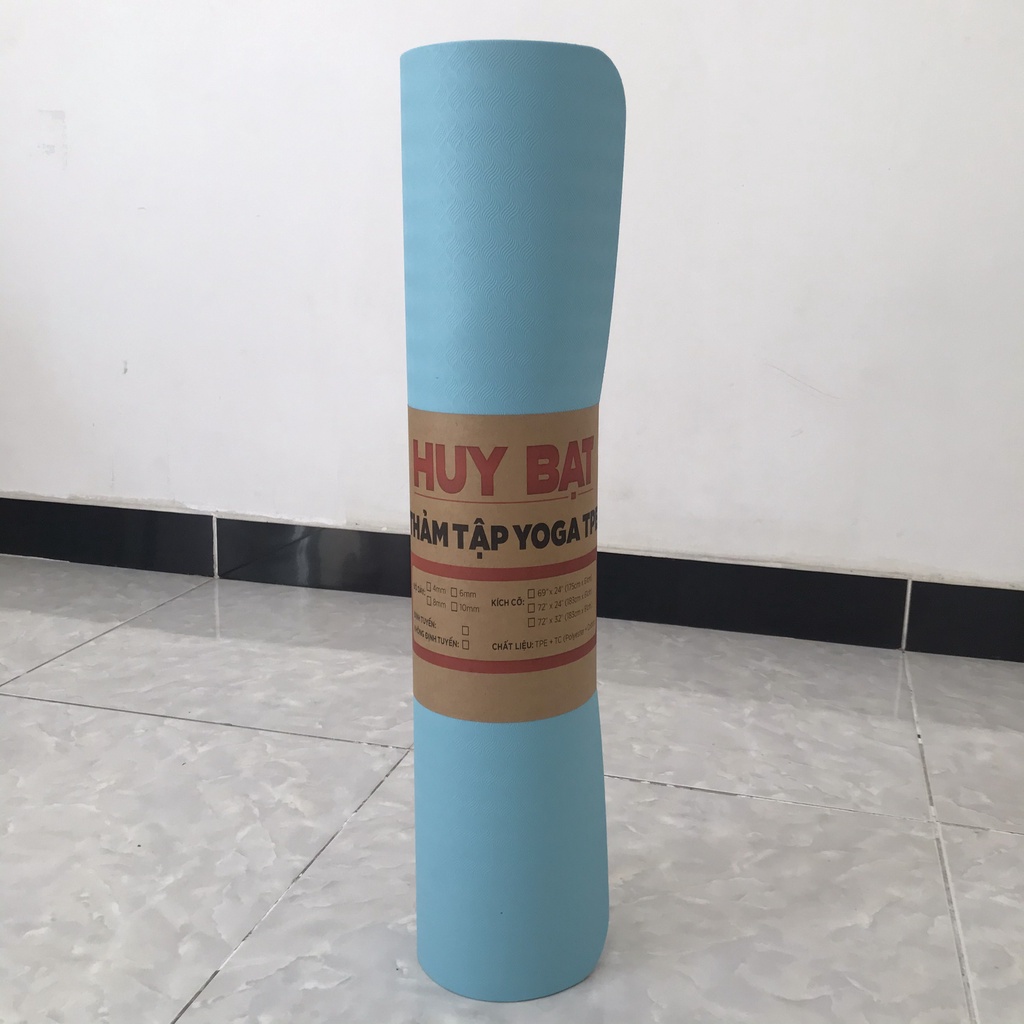 Thảm Tập Gym Huy Bạt 2 Lớp Tập Yoga Tập Thể Dục Mọi Lúc Thiết Kế Nhẹ Nhàng Mang Đi Tiện Dụng Tặng Túi  Và Dây Buộc