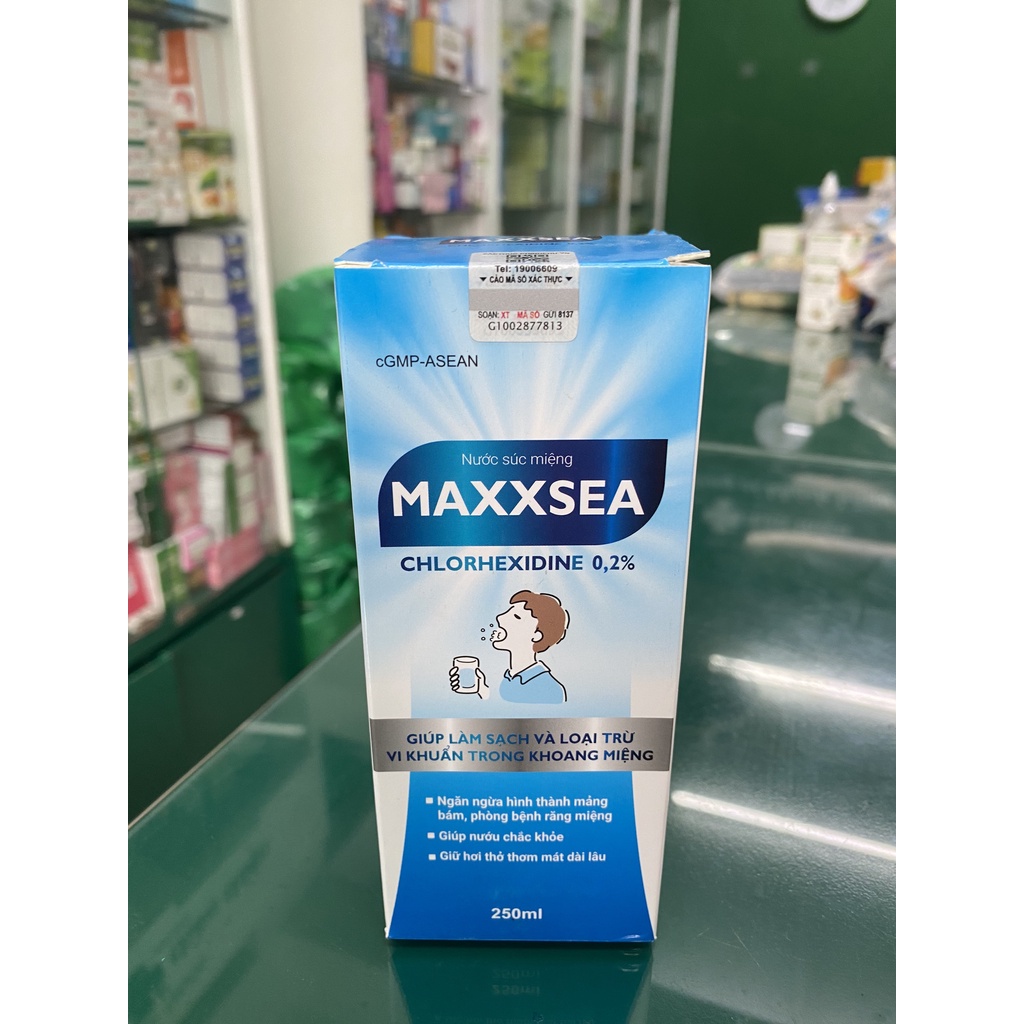 Nước súc miệng Maxxsea - Giúp  làm sạch và loại trừ vi khuẩn trong khoang miệng ngắn ngưà viêm niếu lợi chai 250ml