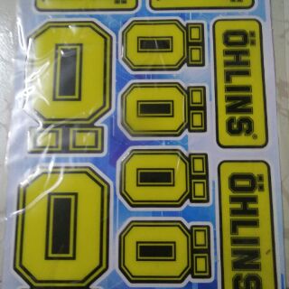 Bộ tem nổi Ohlins màu vàng