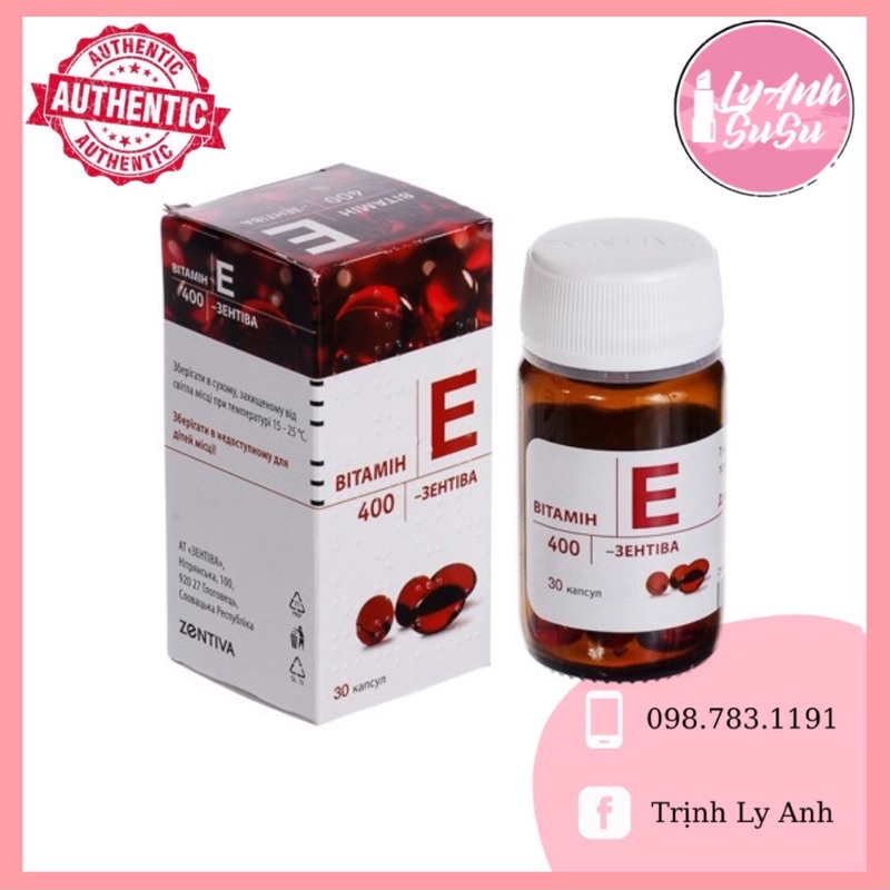 Vitamin E đỏ Nga lọ thuỷ tinh 400mg