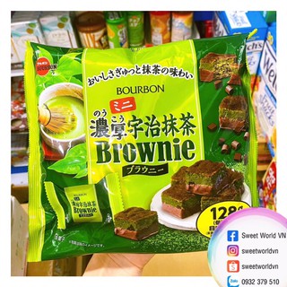 Bánh brownie trà xanh socola Bourbon - Nhật Bản