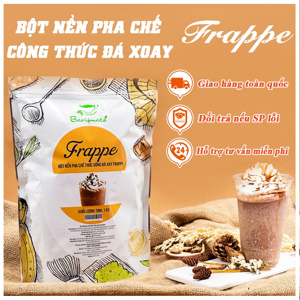 Bột Frappe Barismate (Gói 1kg) - Bí Quyết Pha Chế Chống Tách Nước Cho Món  Đá Xay Thơm Ngon