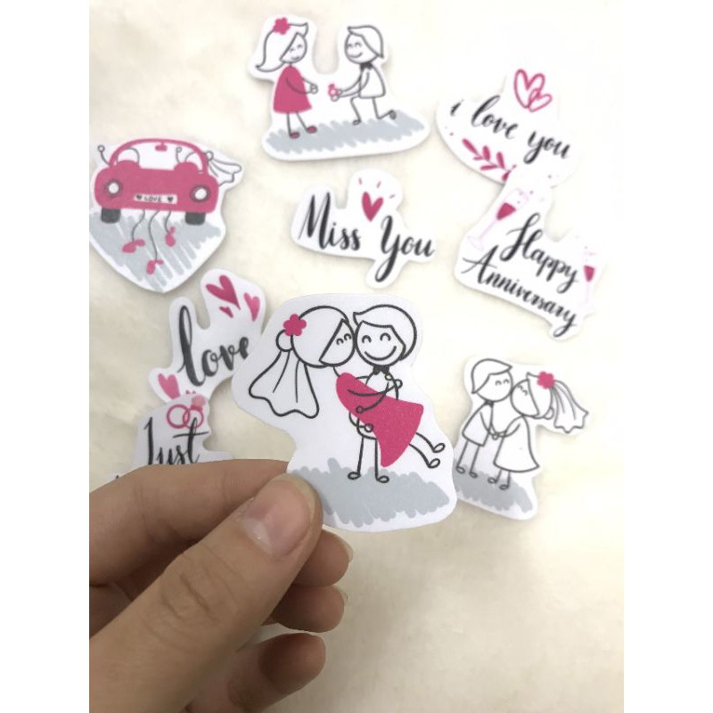 10 Sticker nổi trang trí khung ảnh, lovebox, scrapbook....