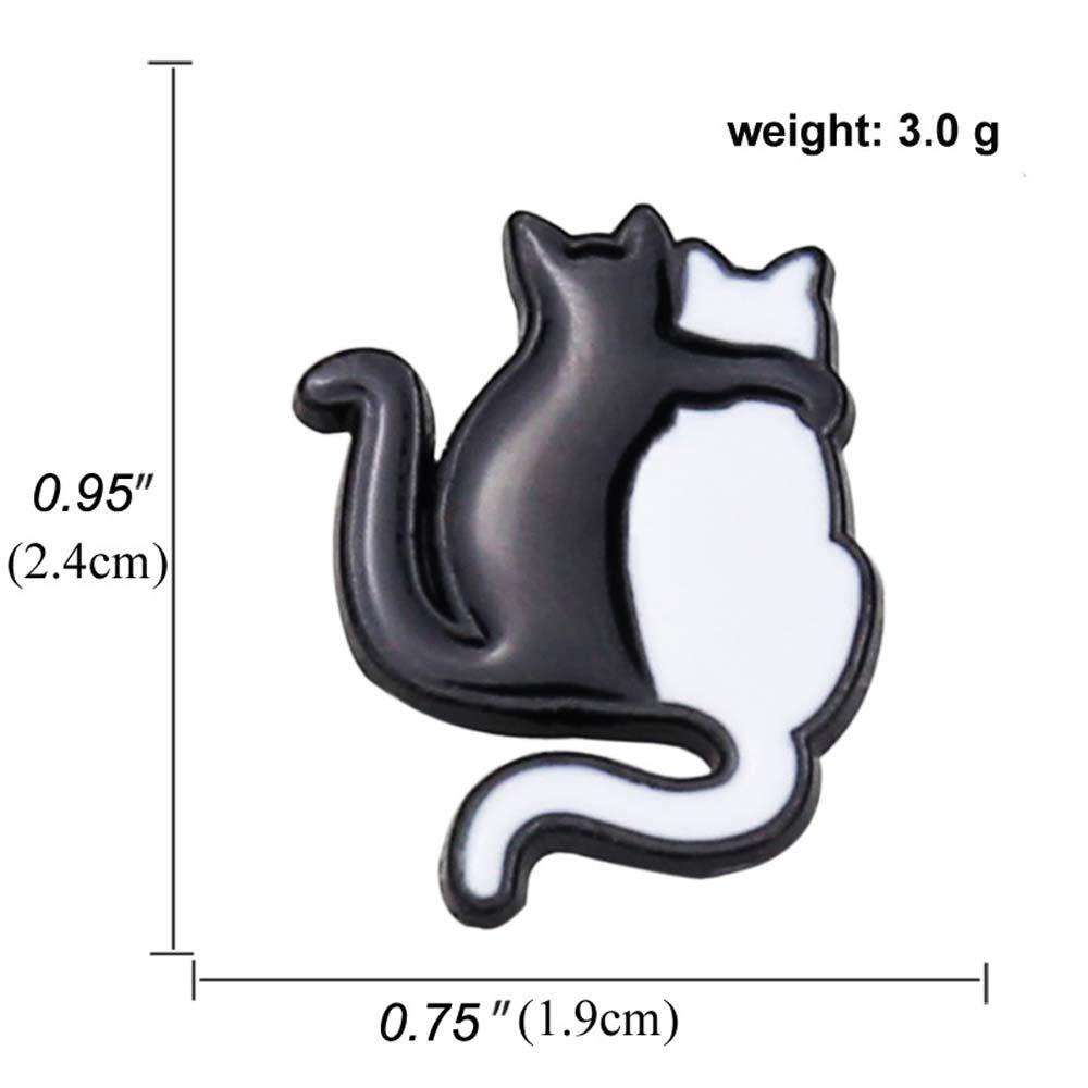 Trâm Cài Áo Hình Mèo Đen Trắng Tráng Men Dễ Thương Cho Bé