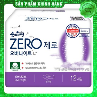 Băng vệ sinh ban đêm Kleannara Zero Overnight - Hàn Quốc 33cm - 12 miếng