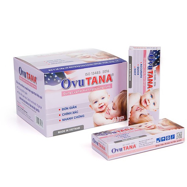 Que test rụng trứng Ovu tana hộp 12 que thử