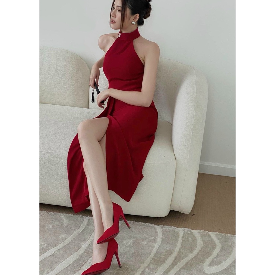 Đầm tiệc Bella - cổ choker xẻ tà
