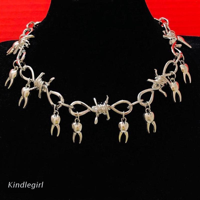 Vòng cổ Hợp Kim Hình Răng Nanh Phong Cách Punk Hiphop Cho Nam Và Nữ