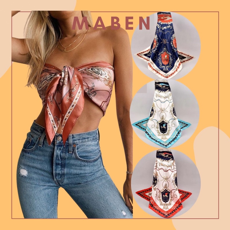 Khăn bandana cột áo yếm đa năng che nắng turban cột cổ áo - Maben