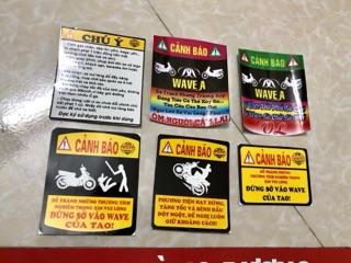 tem cảnh báo xe wave