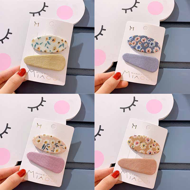 Set 2 Kẹp Tóc Họa Tiết Hình Học Thời Trang Cho Nữ