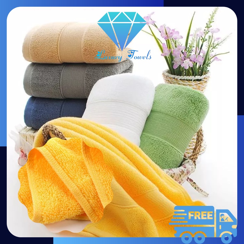 Khăn Tắm, Khăn Gội Đầu, Khăn Lau Mặt Luxury Towels T01 100% Cotton Mềm Mịn Thấm Hút