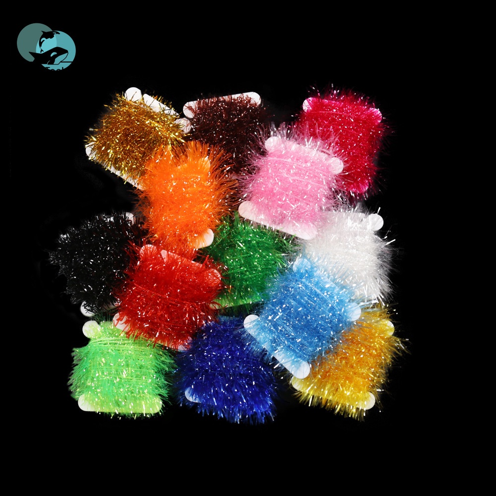 Đèn Nháy Pha Lê Chenile Hackle Nhấp Nháy Cho Streamer Egg Salmon Trout Fly Marabou Crappie Jigs