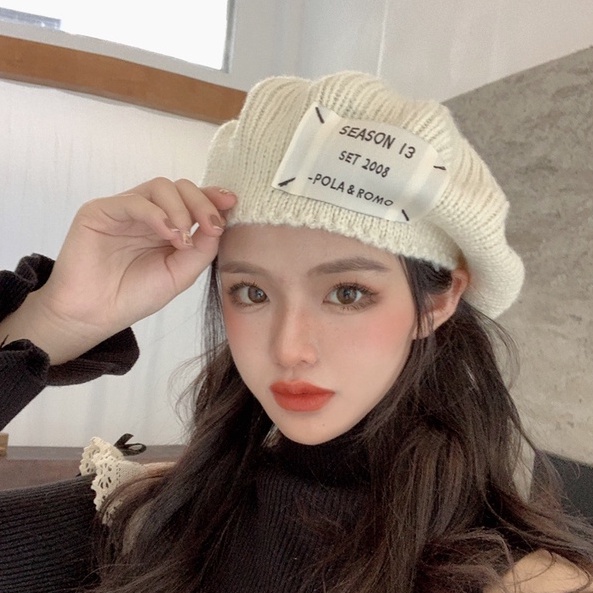 Mũ Beret Len Dệt Kim Phong Cách Thời Trang Hàn Quốc Dành Cho Nữ
