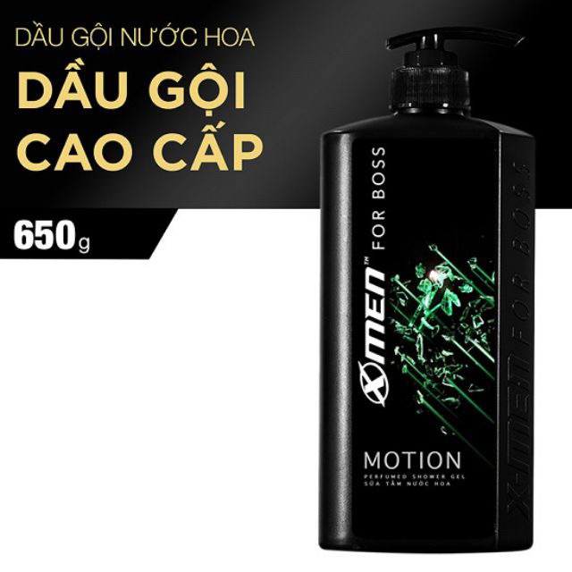 Combo Tắm + Dầu gội nước hoa X-men Boss Motion chai 650g