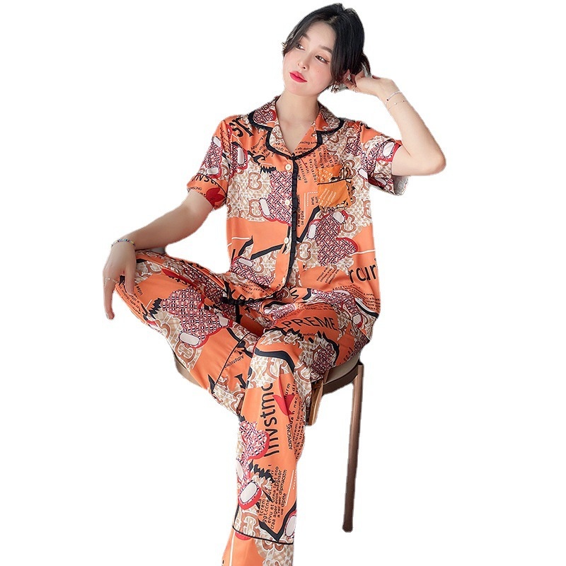 Bộ Đồ Ngủ Tay Ngắn In Họa Tiết Thời Trang Cho Nữ