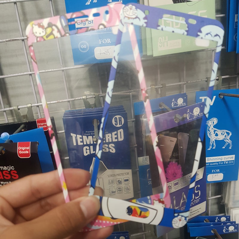 Kính cường lực Full màn hình máy Samsung Galaxy M20 viền in hình mèo cute dễ thương khác nhau và có gói combo