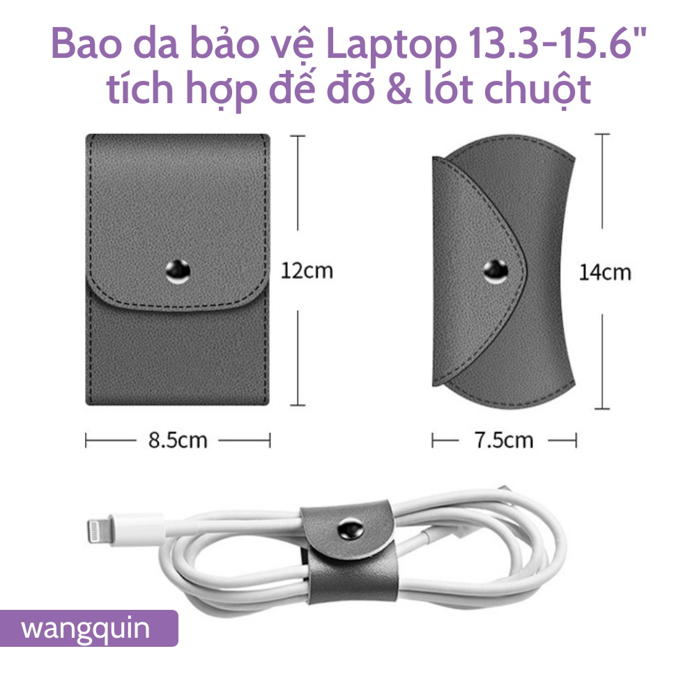 Sẵn VN Bao Da Bao Laptop Macbook 13 13.3 14 15 15.6 inch Sang Trọng Cao Cấp Nhiều Tính Năng Tích Hợp Giá Đỡ và Lót Chuột