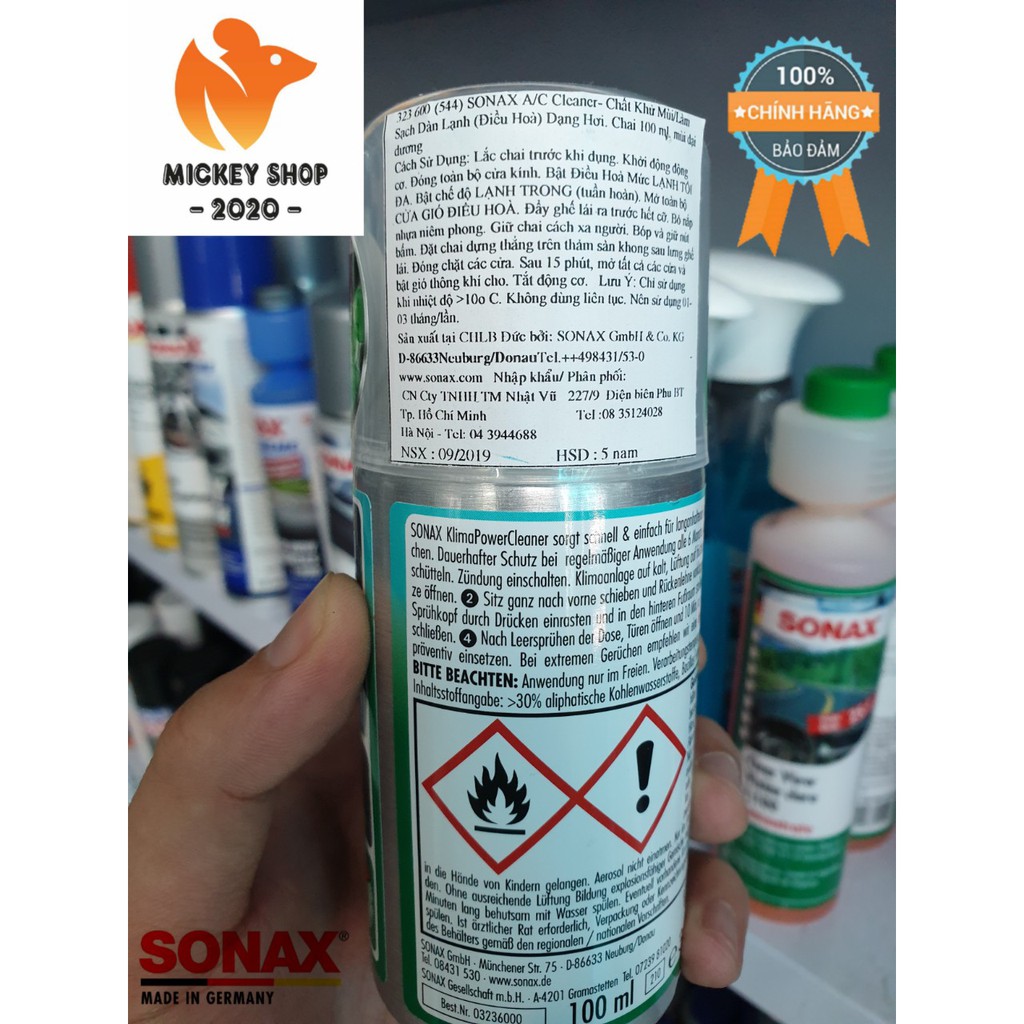 [CAO CẤP] Xịt Diệt Khuẩn Dạng Hơi Tự Động Làm Sạch Khử Mùi SONAX AC Cleaner 323100