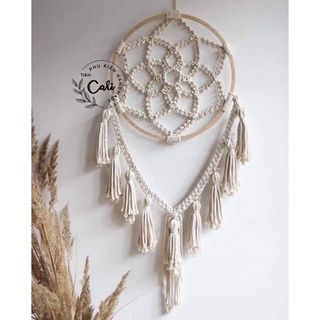 Dreamcatcher macrame trang trí hình hoa đường kính 40cm