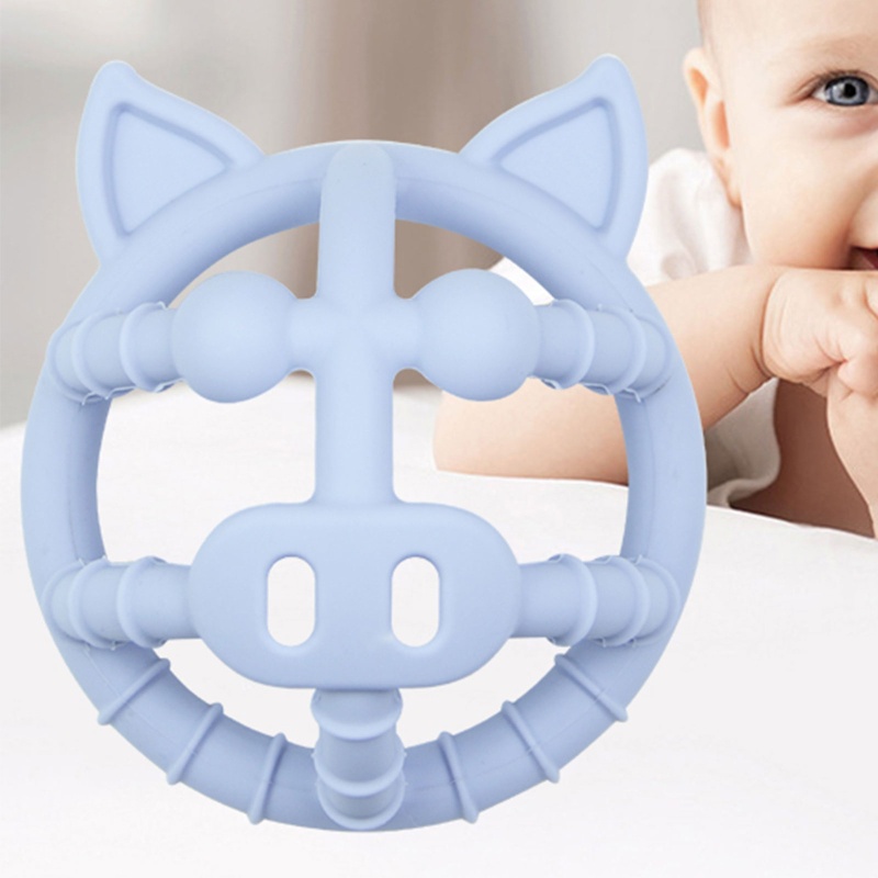 Vòng Đồ Chơi Ngậm Mọc Răng Hình Chú Heo Bằng Silicone Dành Cho Bé Sơ Sinh