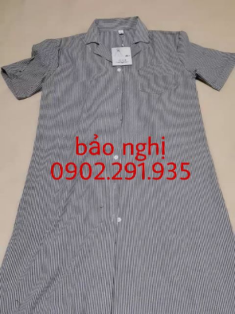 sẵn Đầm sơ mi kẻ sọc oversize - váy bigsize dáng suông dài | BigBuy360 - bigbuy360.vn
