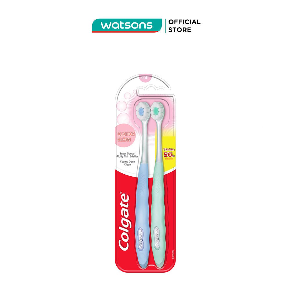 Bộ Bàn Chải Đánh Răng Colgate Cushion Clean Twin Mềm Mại 2 Cây