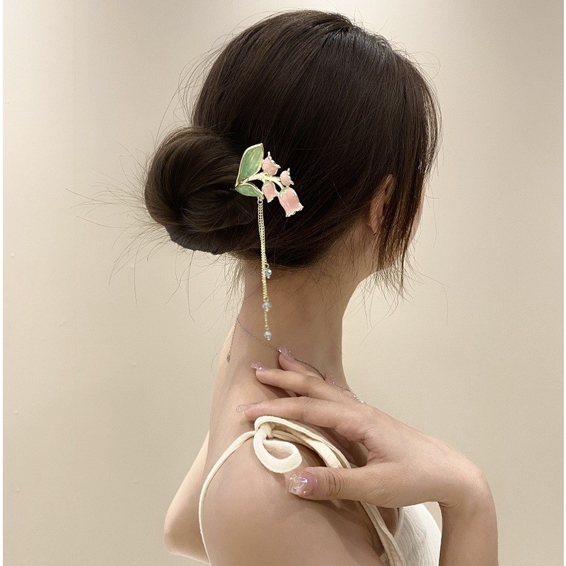 Trâm Cài Tóc Hình Hoa Đính Ngọc Trai Thời Trang Thanh Lịch Chất Lượng Cao Cho Nữ