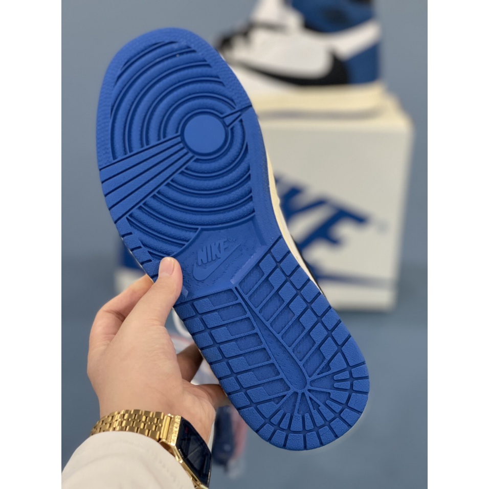 ZinVG Giày jordan travis cao cổ xanh trắng , Giày Thể Thao Jordan cao cổ NAM NỮ