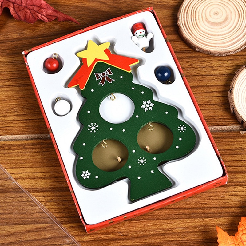 Cây Thông Giáng Sinh Mini Bằng Gỗ Dùng Trang Trí DIY