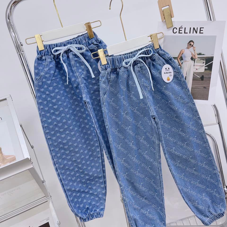 Quần vải jean hoạ tiết cho bé con đi học đi chơi mặc đều xinh (20-33kg)