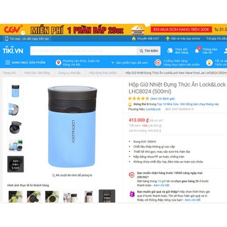 Bình giữ nhiệt / ủ cháo Lock&Lock 500ml