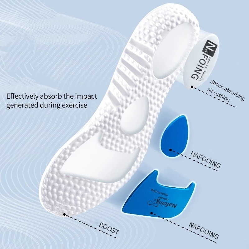 Miếng Lót Giày Thể Thao Bằng Silicone Đàn Hồi Thoáng Khí Giảm Xóc