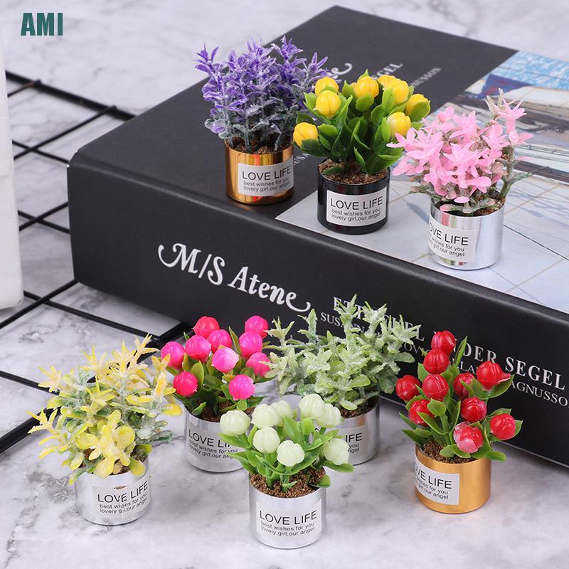 1 Chậu Hoa Oải Hương Trang Trí Nhà Búp Bê Tỉ Lệ 1: 12