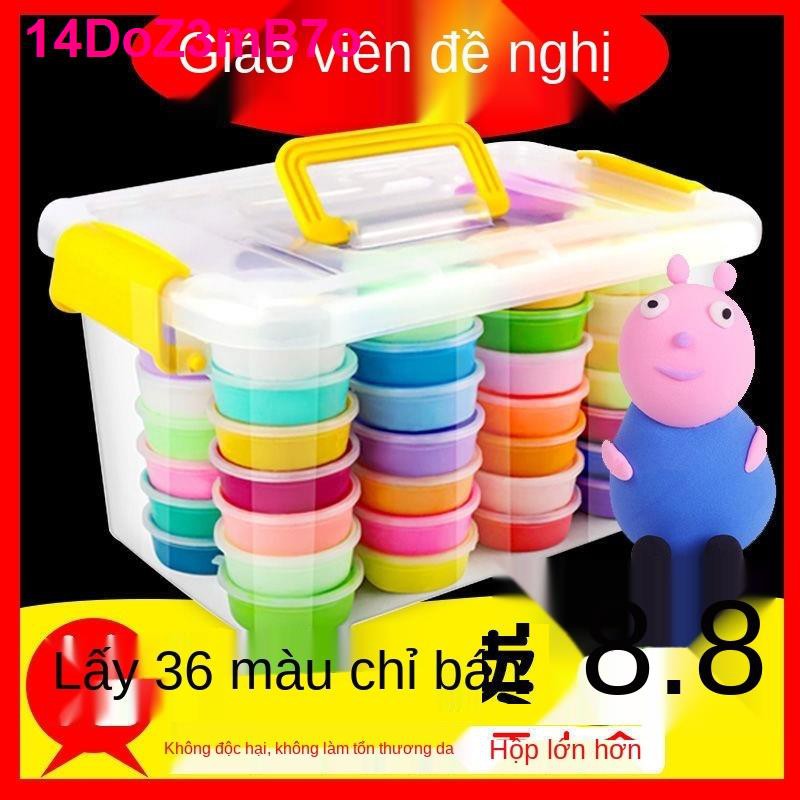 Đất sét siêu nhẹ không chứa chất dẻo độc hại gian 12 màu 24 36 Bộ đồ chơi trẻ em đóng hộp bằng nặn