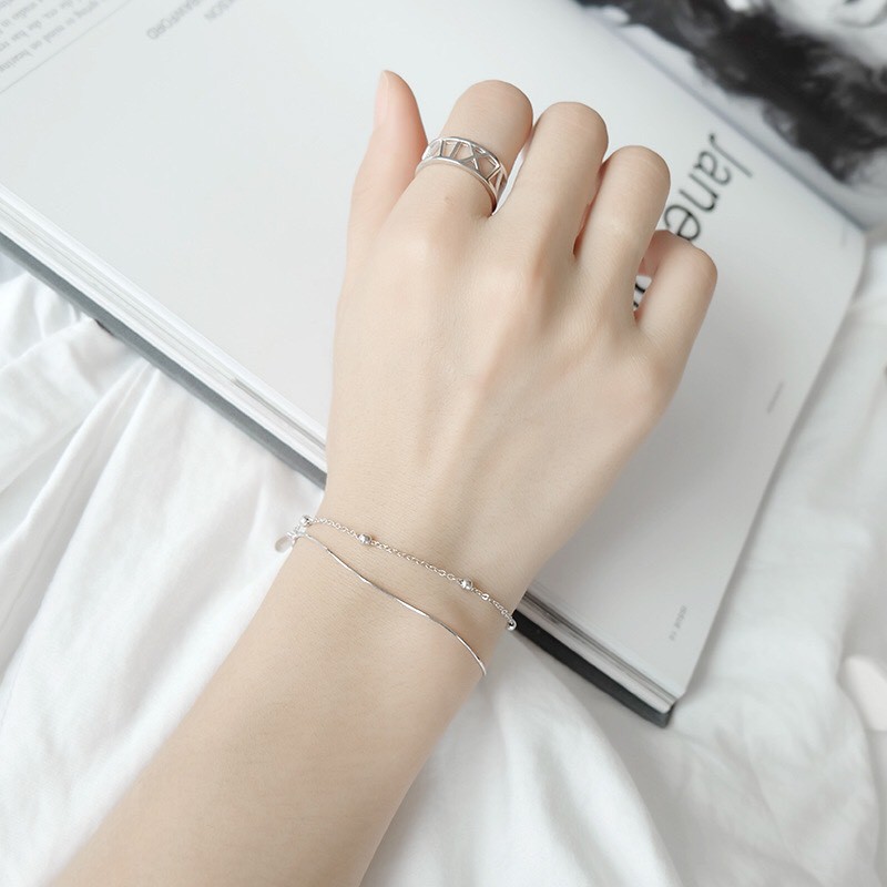 Lắc tay bạc Miuu Silver, vòng tay layer Galix Bracelet | BigBuy360 - bigbuy360.vn