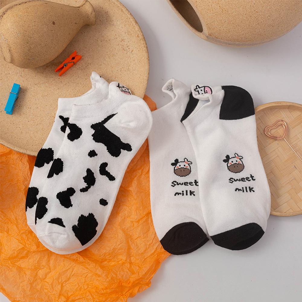 Tất Cotton WMES15H Họa Tiết Bò Sữa Hoạt Hình Vui Nhộn Thời Trang Mùa Thu