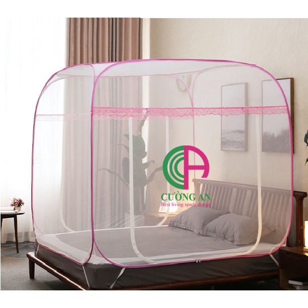 Màn chụp tự bung đỉnh vuông Cường An, mẫu màn chụp bán chạy hiện nay có đủ size 1m2, 1m6, 1m8, 2m2. Bảo hành 12 tháng