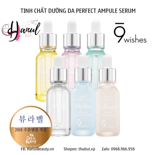 Tinh chất dưỡng da 9WISHES siêu đỉnh Ampule Perfect Serum chai thuỷ tinh 25ml