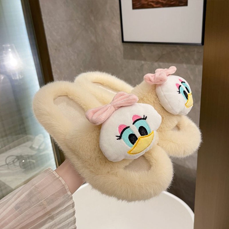 Dép Bông Đi Trong Nhà Giữ Ấm Mùa Thu Đông Phong Cách Hàn Quốc Dễ Thương Dành Cho Nữ