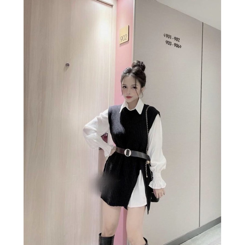 sét áo nữ ( Áo ngoài chất gân đũa Có giãn mềm mại,Áo trong chất vải Cate nhật mềm đẹp | BigBuy360 - bigbuy360.vn