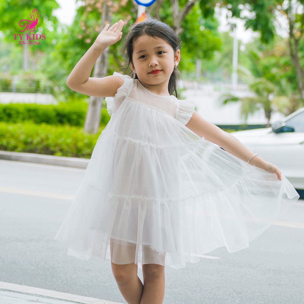 Váy Mùa Hè Lưới Mềm Nhẹ Nhàng Cho Bé Thời Trang TY KIDS